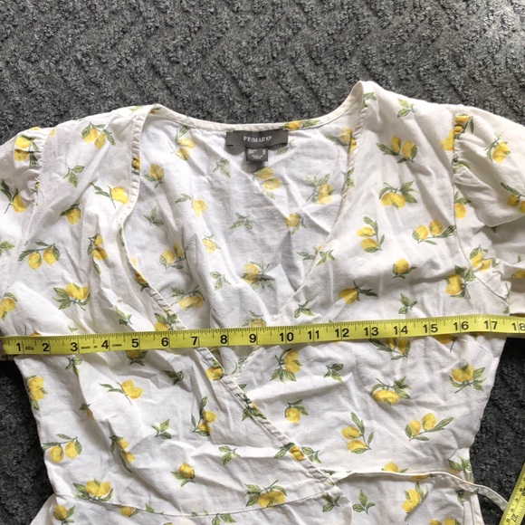 Primark Floral Wrap Blouse - White and Yellow - Picture 4 of 9